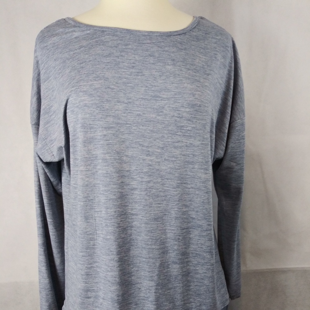 Med. Blue and Grey Top